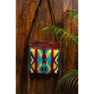 Cowhide Tooling Carving Fringe Bag