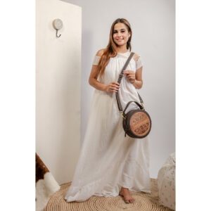 Cowhide Tooling Carving Sling Bag