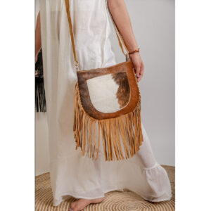 Branded Cowhide Fringe Bag