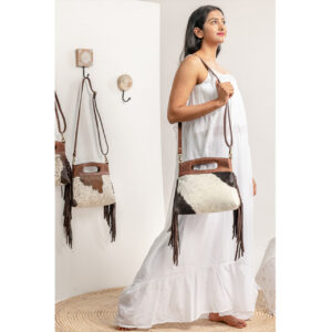 Designer Cowhide Fringe Bag