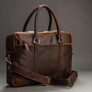 Crunch Leather Laptop Bag
