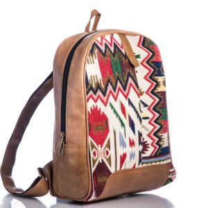 Leather Jacquard Backpack